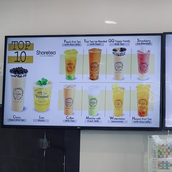 Sharetea - Their To10 menu - Bubble Tea Near Me - Aiea, Hawaii