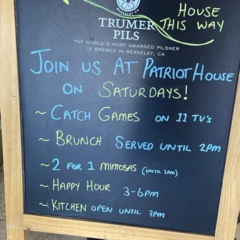 Patriot House - Sign outside the restaurant. - Gastropubs Near Me - San Francisco, California