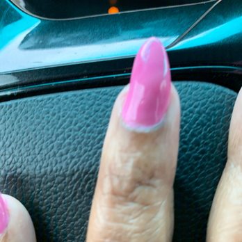 Top Nails & Spa - This nail is totally off and is this a light pink? I don't think so... - Nail Salons Near Me - Cedar Hill, Texas