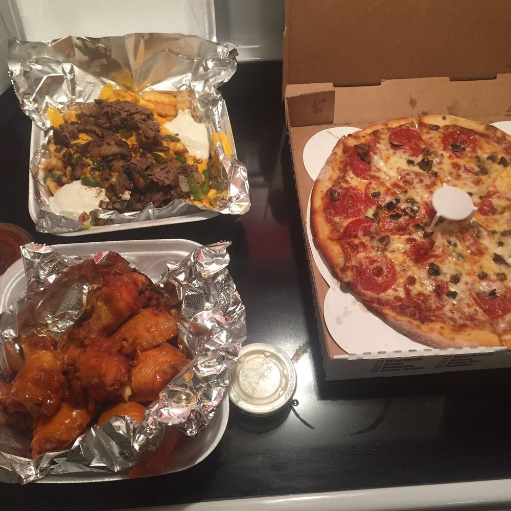 Indy All Night - Pep and mush pizza, mild wings, and philly potato bowl. Pretty good and I'm not even drunk(yet). - Food Delivery Services Near Me - Indianapolis, Indiana Indy All Night - Pep and mush pizza, mild wings, and philly potato bowl. Pretty good and I'm not even drunk(yet). - Food Delivery Services Near Me - Indianapolis, Indiana