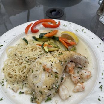 Marcello's Cucina Italiana - Halibut special with prawns - Italian Near Me - Sunriver, Oregon Marcello's Cucina Italiana - Halibut special with prawns - Italian Near Me - Sunriver, Oregon