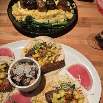 Millburn Standard - Mushroom risotto (top) and fish tacos (bottom) - Cocktail Bars Near Me - Millburn, New Jersey
