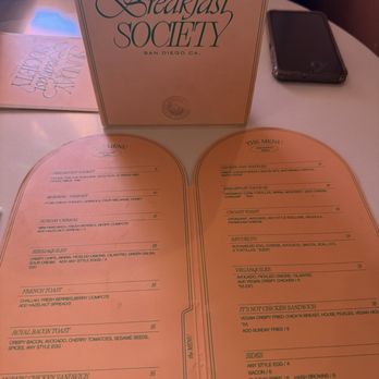 Sunday Breakfast Society - Menu - 3/1/2026 - Breakfast & Brunch Near Me - Chula Vista, California
