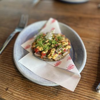 Rich Table - Sliced Albacore tostada - New American Near Me - San Francisco, California Rich Table - Sliced Albacore tostada - New American Near Me - San Francisco, California