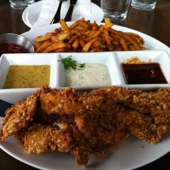 Union Social Eatery - Almond crusted chicken pieces - Burgers Near Me - Mississauga, Ontario Union Social Eatery - Almond crusted chicken pieces - Burgers Near Me - Mississauga, Ontario