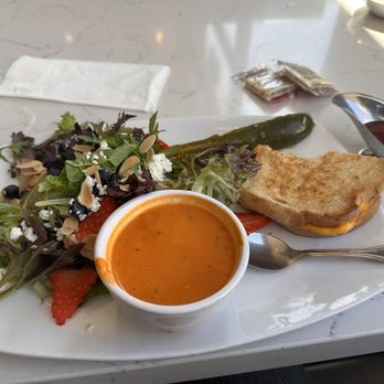 Broken Yolk Cafe - Soup,salad, sandwich combo. I've got tomato basil soup, very berry salad and half a grilled cheese. Scrumptious! - Breakfast & Brunch Near Me - Carlsbad, California