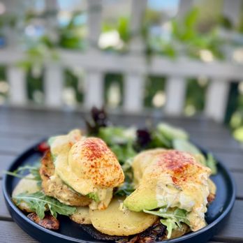 Sugar and Scribe - Crab cake Benedict - Bakeries Near Me - La Jolla, California Sugar and Scribe - Crab cake Benedict - Bakeries Near Me - La Jolla, California
