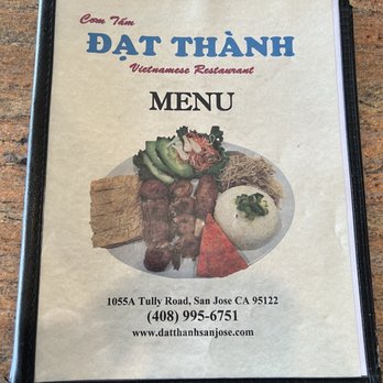 Com Tam Dat Thanh - Menu Cover - Vietnamese Near Me - San Jose, California