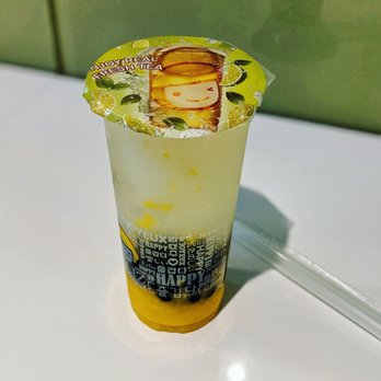 Happy Lemon - Mango lemon slushy w/ boba - Bubble Tea Near Me - Vancouver, British Columbia