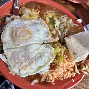 MartAnne's - Chilaquiles plate w/rice and hash browns - Breakfast & Brunch Near Me - Flagstaff, Arizona
