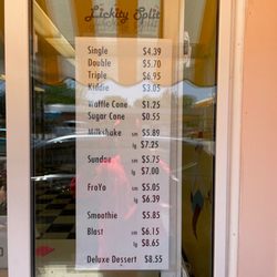 Lickity Split - Menu