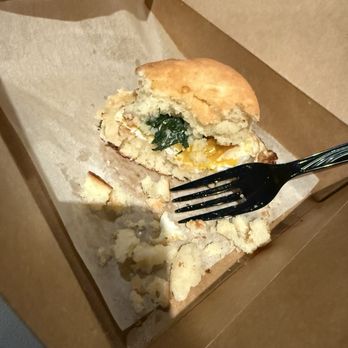 J Resort - I forgot to take a before pic, myb. But this is the bacon egg n cheese biscuit bfast sandwich. - Resorts Near Me - Reno, Nevada