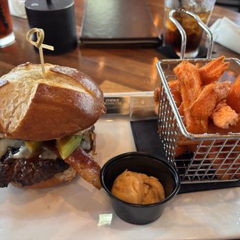 The Hangry Bison - Bison burger ,fried egg avocado cheese and whiskey sauce - Burgers Near Me - Winter Garden, Florida The Hangry Bison - Bison burger ,fried egg avocado cheese and whiskey sauce - Burgers Near Me - Winter Garden, Florida