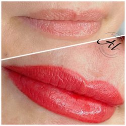 Lips Blushing for today !!! The colors will be lighter 40% after peeling off . Booking available 714-333-813
