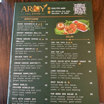 Aroy Thai Bistro - Menu - Thai Near Me - Hercules, California