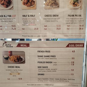 Chicko Chicken - Menu - Chicken Shop Near Me - Burnaby, British Columbia