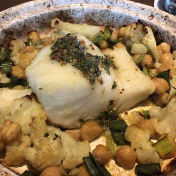 Seasons 52 - Cod with green sauce, Portuguese style. - New American Near Me - Sunrise, Florida Seasons 52 - Cod with green sauce, Portuguese style. - New American Near Me - Sunrise, Florida