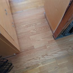 Floor repair with oak finished!