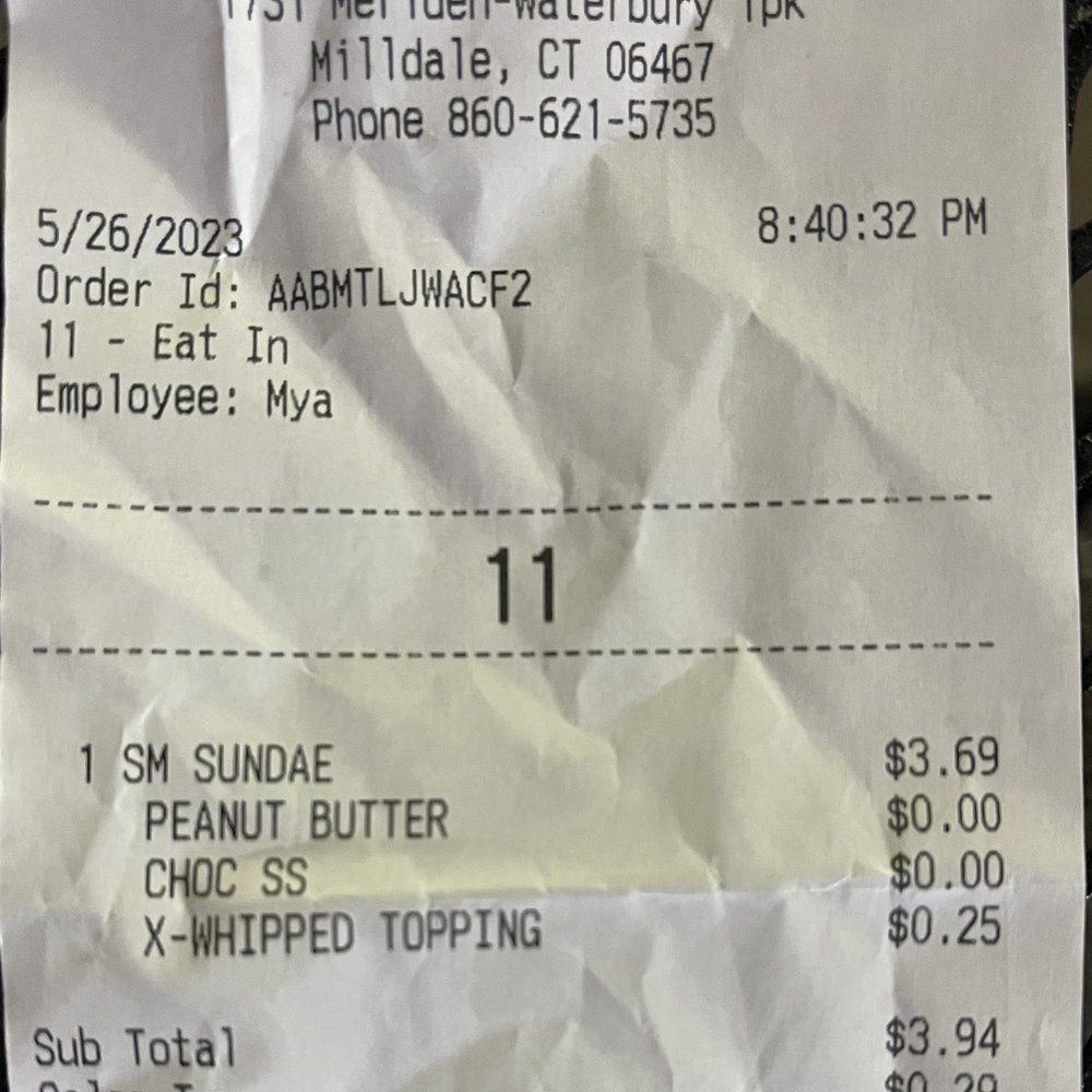 Dairy Queen Grill & Chill - Extra for whipped cream on a sundae? - Ice Cream & Frozen Yogurt Near Me - Milldale, Connecticut Dairy Queen Grill & Chill - Extra for whipped cream on a sundae? - Ice Cream & Frozen Yogurt Near Me - Milldale, Connecticut