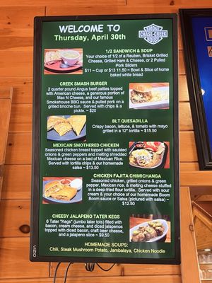 Menu photo 6 Chase Creek Smoke House Chase, MI