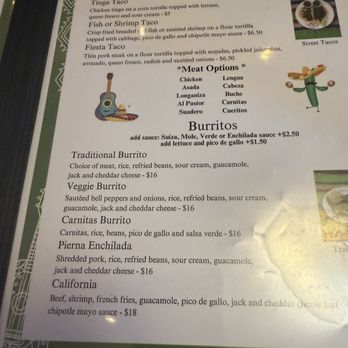 Fiesta Mexican Restaurant - Menu - Mexican Near Me - Jackson, Wyoming