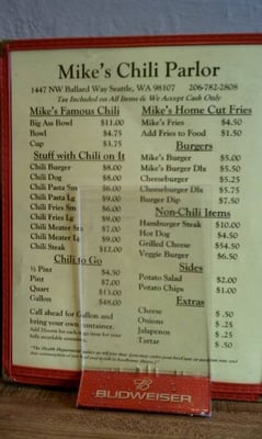 Menu photo 8 Mike's Chili Parlor Seattle, WA Menu photo 8 Mike's Chili Parlor Seattle, WA