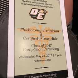 Dallas College Mountain View Campus - The Program for the evening.