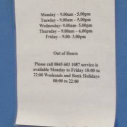 Merton Park Dental Practice - Sorry not such a clear pic but nervous about being at the dentist - but here are the opening hours