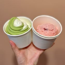 Matcha twist soft serve, strawberry ice cream (07/2026)
