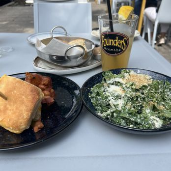 Queen's Room - Bacon American cheese egg Biscuit with side kale salad - Coffee & Tea Near Me - Astoria, New York Queen's Room - Bacon American cheese egg Biscuit with side kale salad - Coffee & Tea Near Me - Astoria, New York