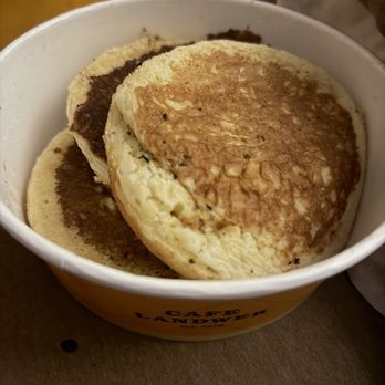Cafe Landwer - The bottom of the pancakes were perfectly cooked. The tops were burnt black! They should have thrown these out and made fresh ones. - Mediterranean Near Me - Boston, Massachusetts Cafe Landwer - The bottom of the pancakes were perfectly cooked. The tops were burnt black! They should have thrown these out and made fresh ones. - Mediterranean Near Me - Boston, Massachusetts