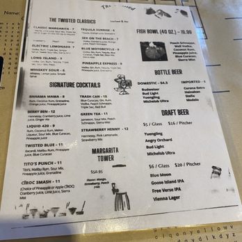 The Twisted Crab - Drink menu - Seafood Near Me - Norfolk, Virginia