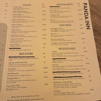 Panda Inn - Food menu. - Chinese Near Me - Glendale, California