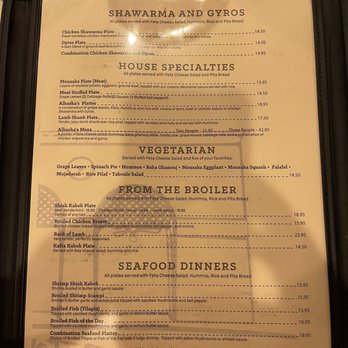 Albasha's Restaurant - Menu 2 - Greek Near Me - Prairieville, Louisiana