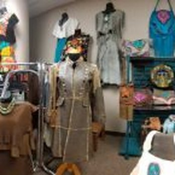 Wild Moon Boutique - Handmade and hand embroidered Huipiles on the left, lamb suede Ponchitas next -- W!ld  Moon Leather Couture, far right. - Women's Clothing Near Me - Albuquerque, New Mexico