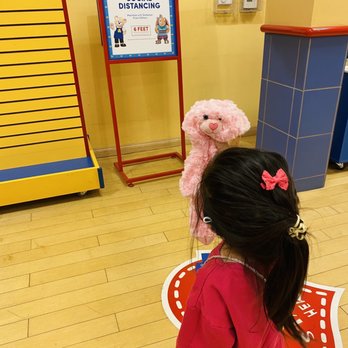 Build-A-Bear Workshop - Waiting in our box for our turn to stuff the bear - Toy Stores Near Me - San Mateo, California