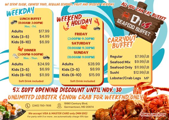 Menu photo 1 D1 Seafood Buffet Germantown, MD