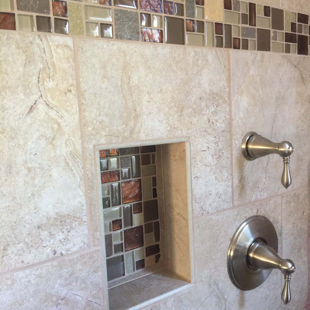 Ceja Construction Services - Cubby in shower for shampoos, etc., plus new shower fixtures. - General Contractors Near Me - Elk Grove, California Ceja Construction Services - Cubby in shower for shampoos, etc., plus new shower fixtures. - General Contractors Near Me - Elk Grove, California