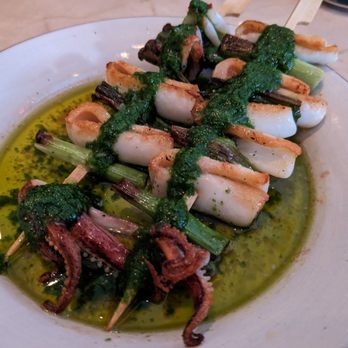 Dame - Squid and scallion skewers - Seafood Near Me - New York, New York Dame - Squid and scallion skewers - Seafood Near Me - New York, New York