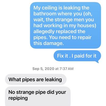 Byron Plumbing Services - Dated 2020 reporting leak. A professional response would have been to come out and check it! - Plumbing Near Me Byron Plumbing Services - Dated 2020 reporting leak. A professional response would have been to come out and check it! - Plumbing Near Me