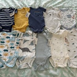 Once Upon a Child - Sale of 10 bodysuits (any size) for $10! Originally $1.50/ea which is still great. These are newborn to 3 mos. No stains.