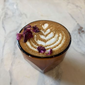 Vibe Coffee and Wine - The Botanist Cortado (rose, cardamom) - Coffee & Tea Near Me - Denver, Colorado