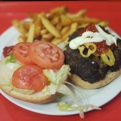 T-Bones Sizzling Steaks & Burgers Drive-In Restaurant - Homeburger with Fries https://www.instagram.com/the.wanderin.foodie/
