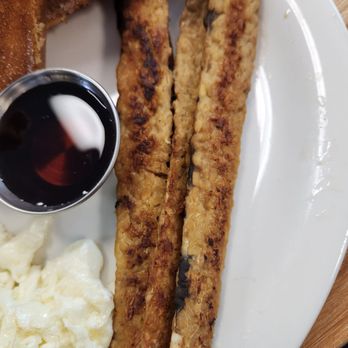 LA Prime Caffe - Tempeh Bacon should be fried longer for crispy texture - Breakfast & Brunch Near Me - Los Angeles, California LA Prime Caffe - Tempeh Bacon should be fried longer for crispy texture - Breakfast & Brunch Near Me - Los Angeles, California