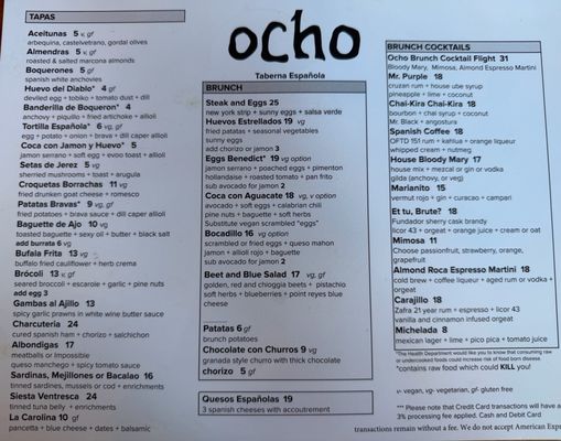 Menu photo 1 Ocho Seattle, WA