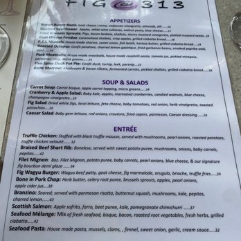 Fig 313 - Menu - New American Near Me - San Clemente, California