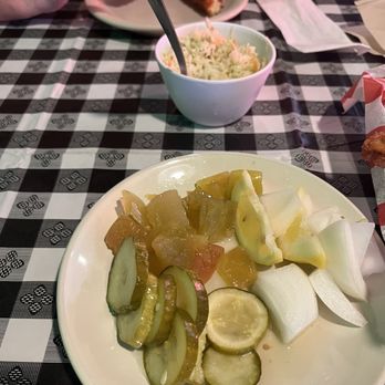 Big Pines Lodge - A pickled plate is served free up front w the jalapeno cornbread - American Near Me - Karnack, Texas