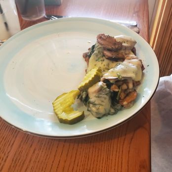 The Sterling Tavern - Ribeye sandwich with mushrooms, spinach and Swiss. No bun. - Seafood Near Me - Berlin, Maryland The Sterling Tavern - Ribeye sandwich with mushrooms, spinach and Swiss. No bun. - Seafood Near Me - Berlin, Maryland