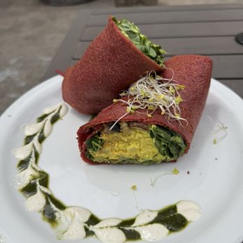 Trilogy Sanctuary - Breakfast burrito with pesto and potatoes - Juice Bars & Smoothies Near Me - La Jolla, California Trilogy Sanctuary - Breakfast burrito with pesto and potatoes - Juice Bars & Smoothies Near Me - La Jolla, California
