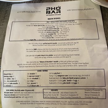 Pho Bar Vietnamese Kitchen - Menu - Vietnamese Near Me - Davie, Florida Pho Bar Vietnamese Kitchen - Menu - Vietnamese Near Me - Davie, Florida